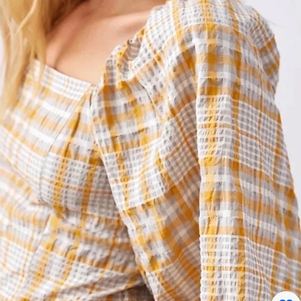 Nwt woman’s gingham cottage core top M - Picture 2 of 3